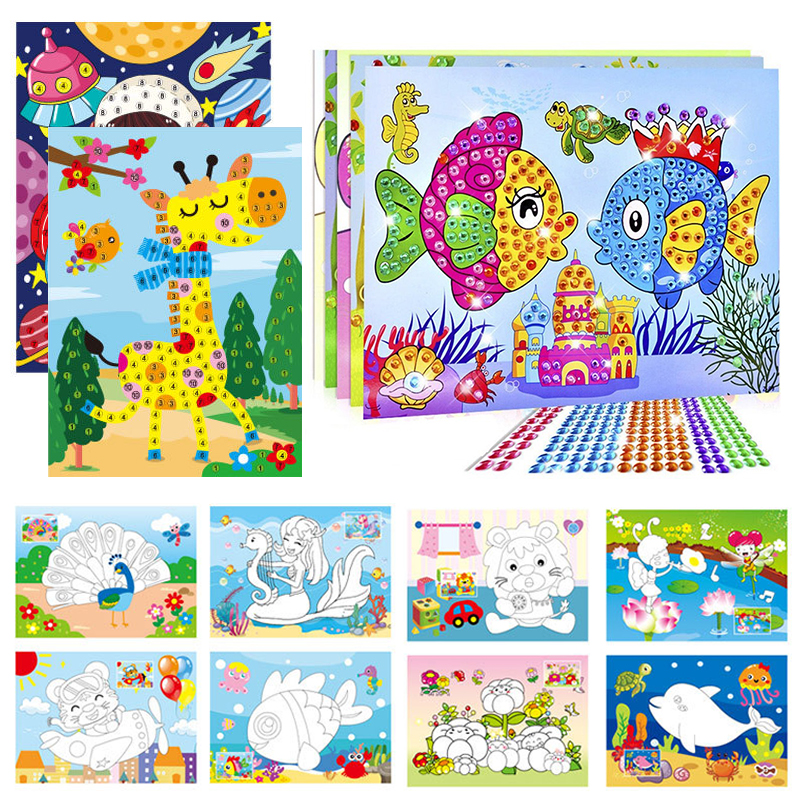 Sticker Sheet Set - 5-20Sheets/Pack Handmade DIY Diamond Stickers Assorted