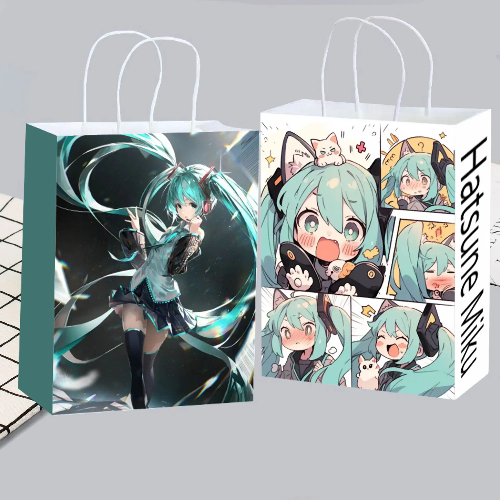 Anime Tote Bag - Cute Anime Hatsune Miku Paper Tote