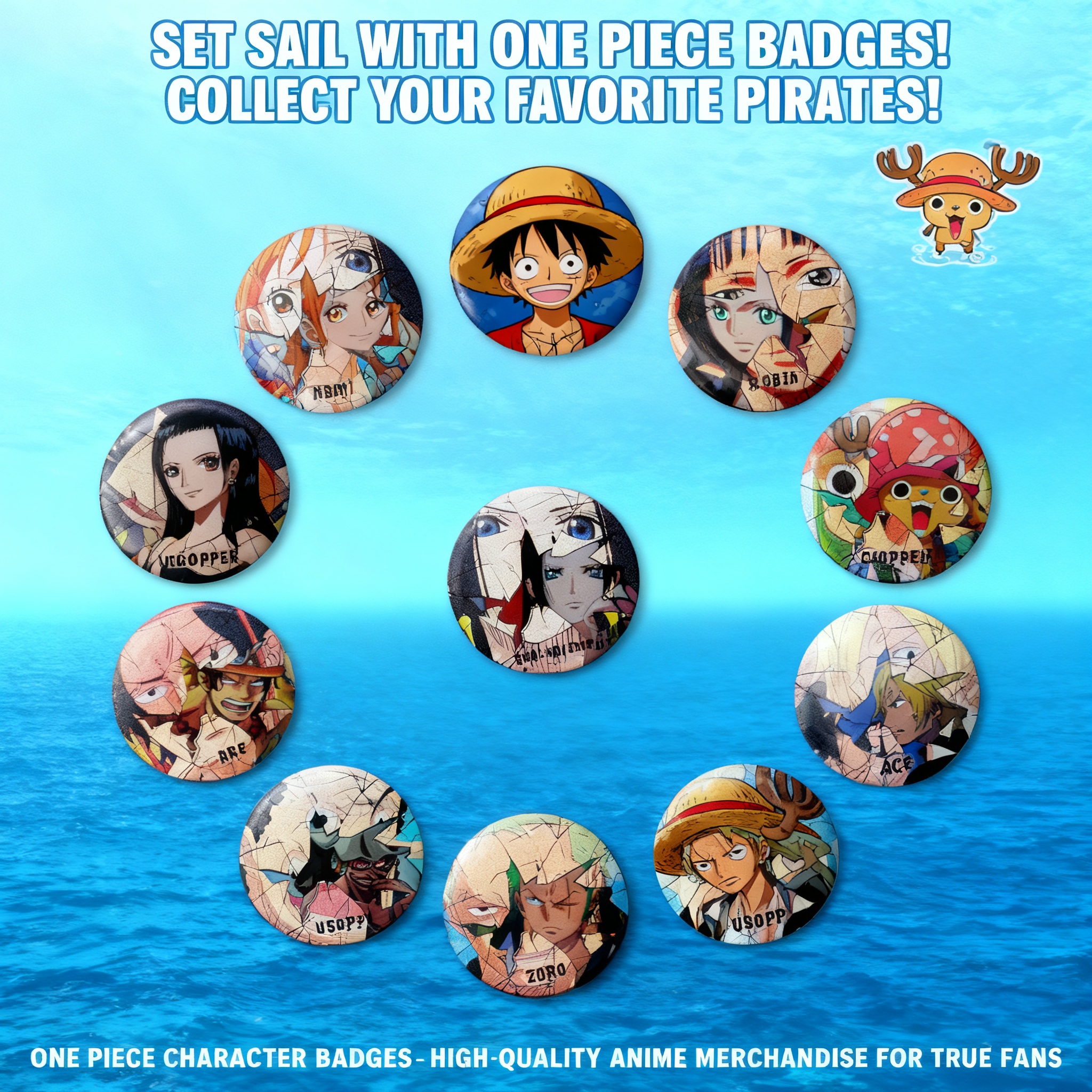 Anime One Piece Merchandise - One Piece Anime Badge Pins Luffy