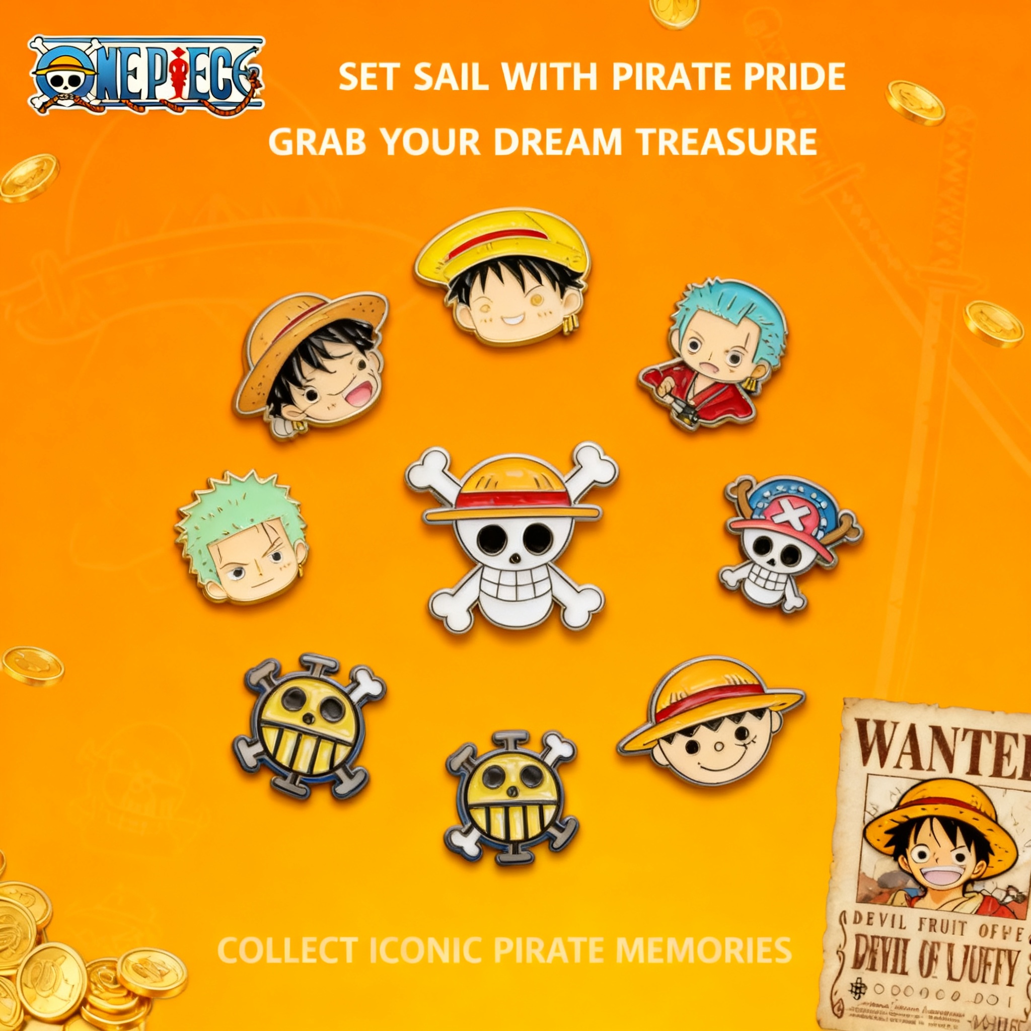 Anime One Piece Merchandise - Luffy Brooch Anime One Piece Cartoon