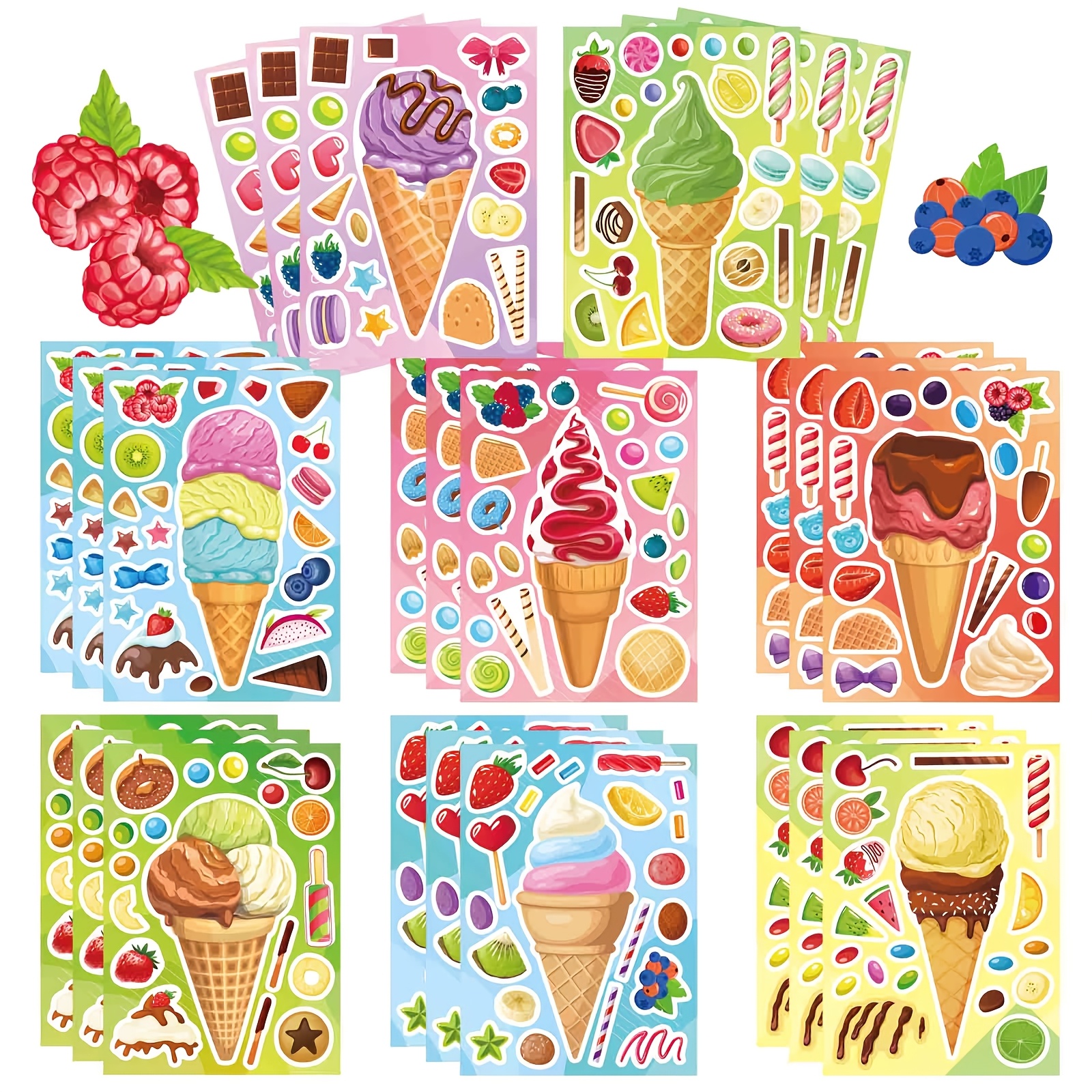8 Sheets Ice Cream Stickers, C – Sticker Sheet Set Bewertung und Preis