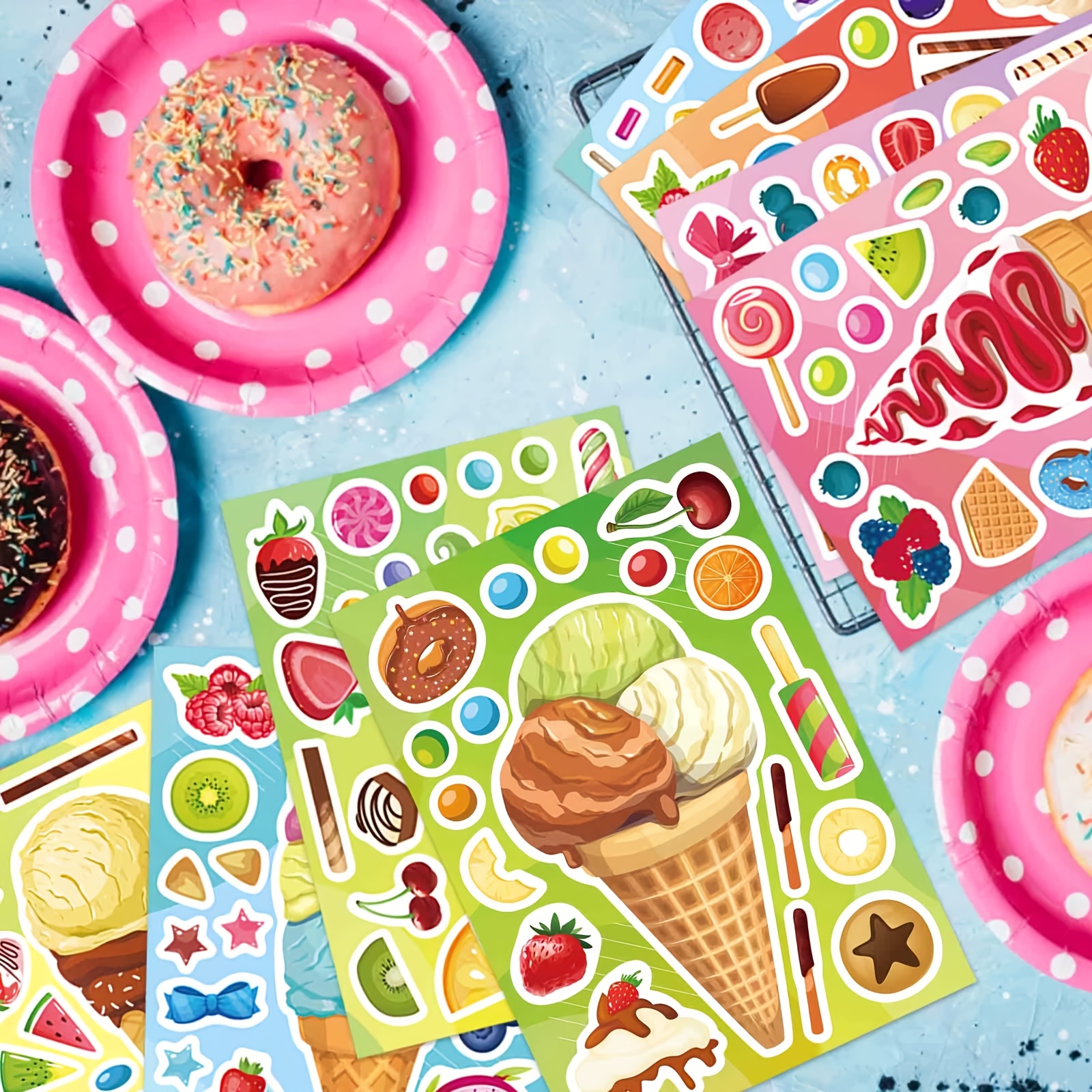 8 Sheets Ice Cream Stickers, C – Sticker Sheet Set Bewertung und Preis