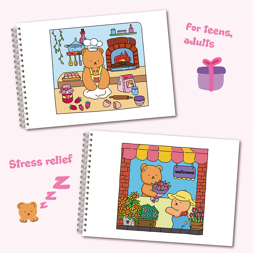 Adorable Bear Coloring Book Se – Sticker Sheet Set Bewertung und Preis